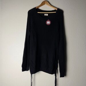SO Women's Classic Black Crew Neck Sweater